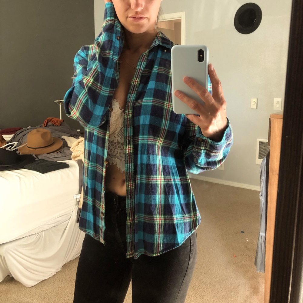 Blue flannel, size xs